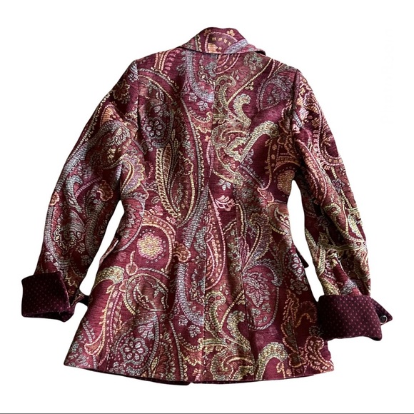 Etro Milano Burgundy Paisley Tapestry Jacket Size 42 Small - Picture 3 of 14